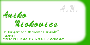 aniko miokovics business card